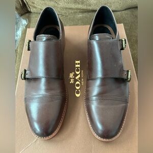 Men’s Double Monk Strap Loafers In Espresso Brown Size 9